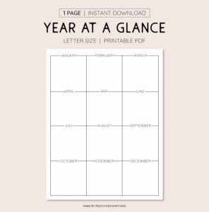 Printable Calendar Year At A Glance Printable Educational Posters