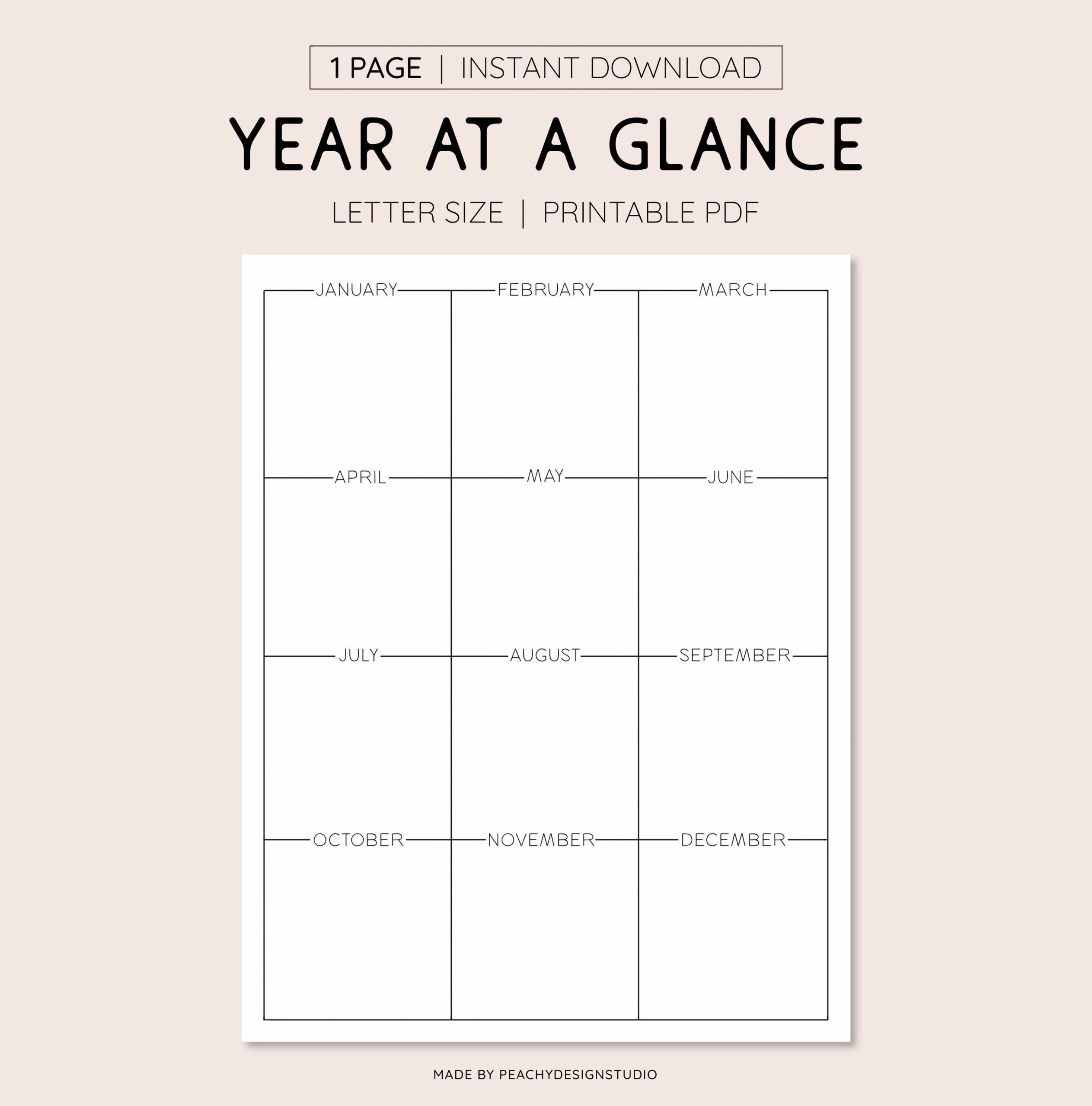 Printable Calendar Year At A Glance Printable Educational Posters
