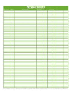 Printable Checkbook Register PDF Printable Worksheets Printable