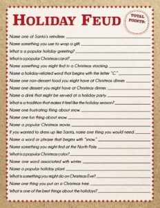Printable Christmas Family Feud Questions And Answers 2019