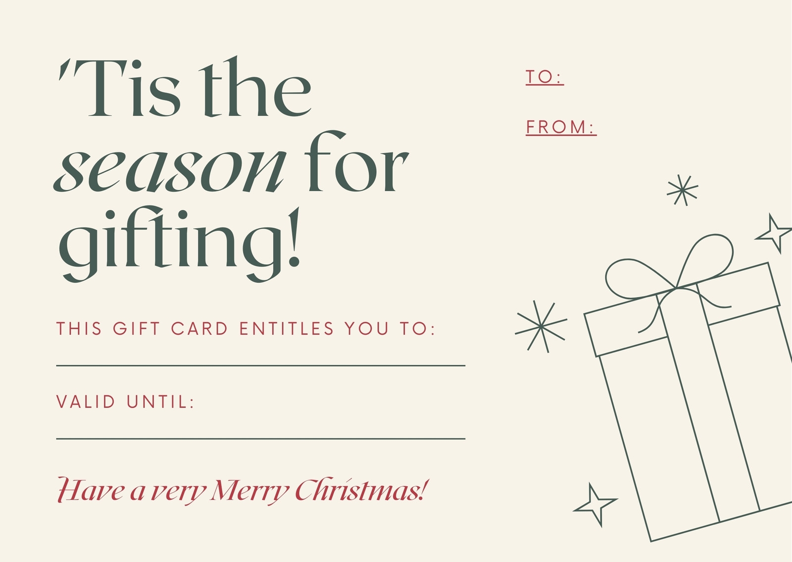 Free Printable Christmas Gift Certificate Templates