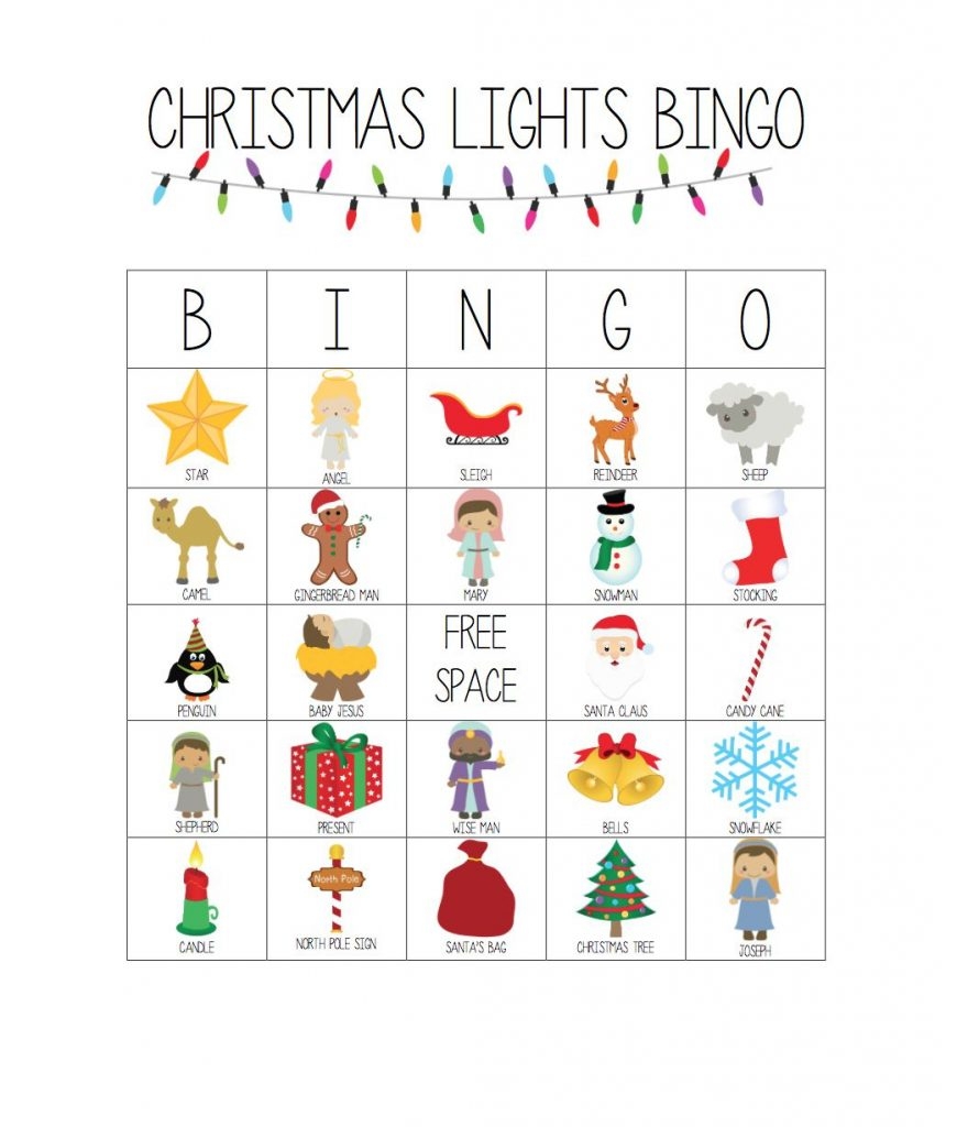 Printable Christmas Lights Bingo Game Christmas Bingo Printable 