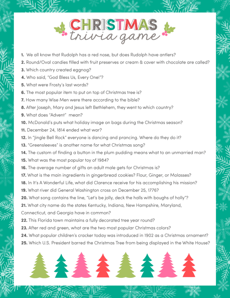 Printable Christmas Party Games For Adults Printable Online