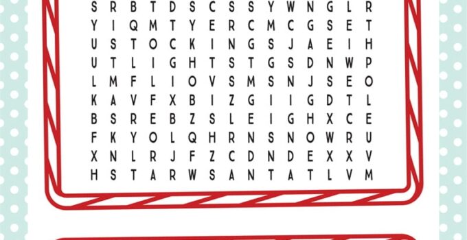 Free Printable Christmas Word Search Puzzle