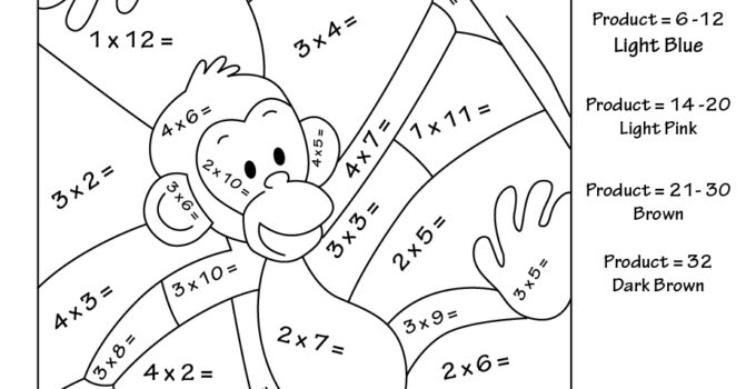 Multiplication Color By Number Printable Free