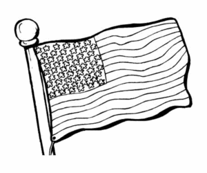 Printable Coloring American Flag