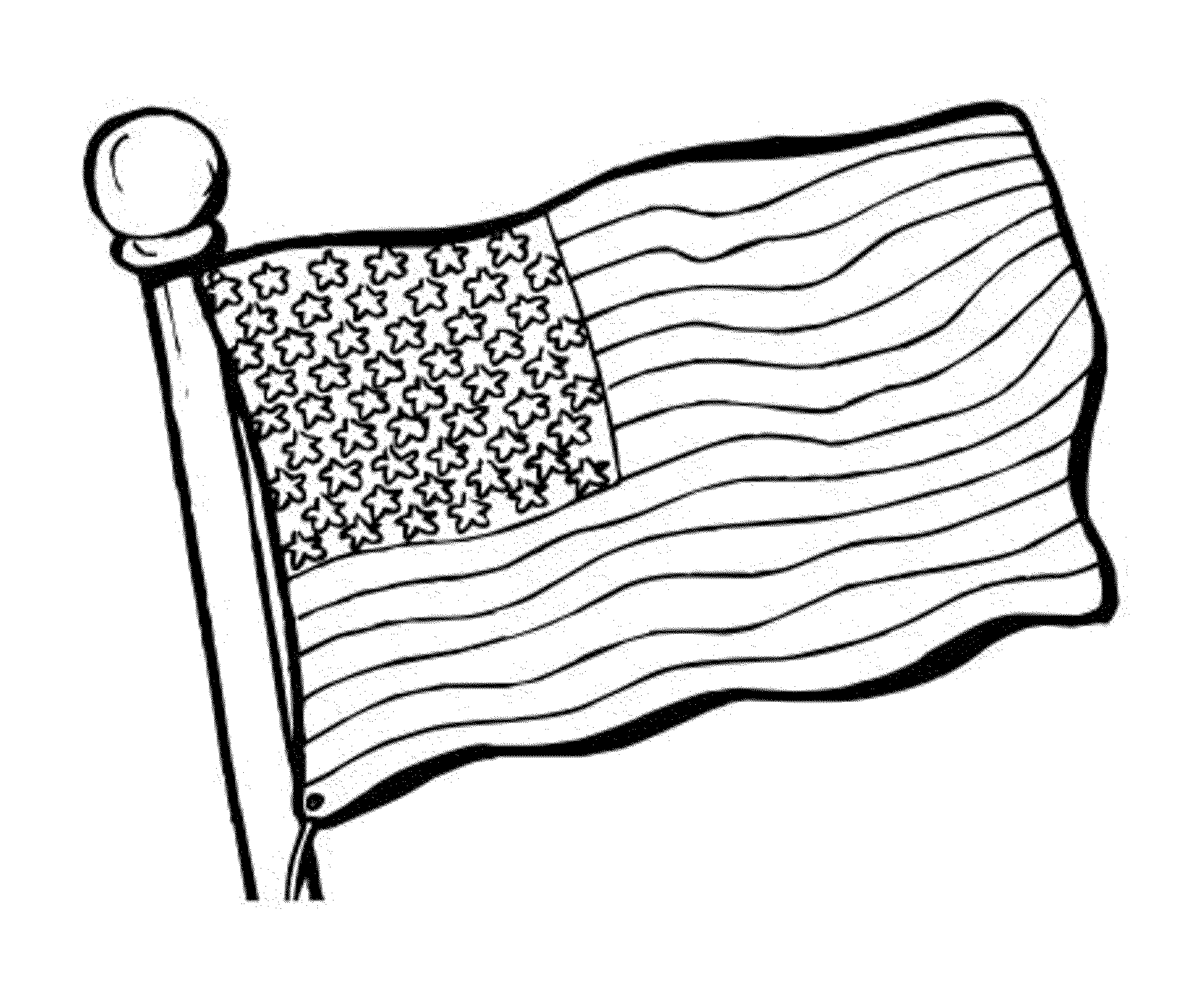 Printable Coloring American Flag