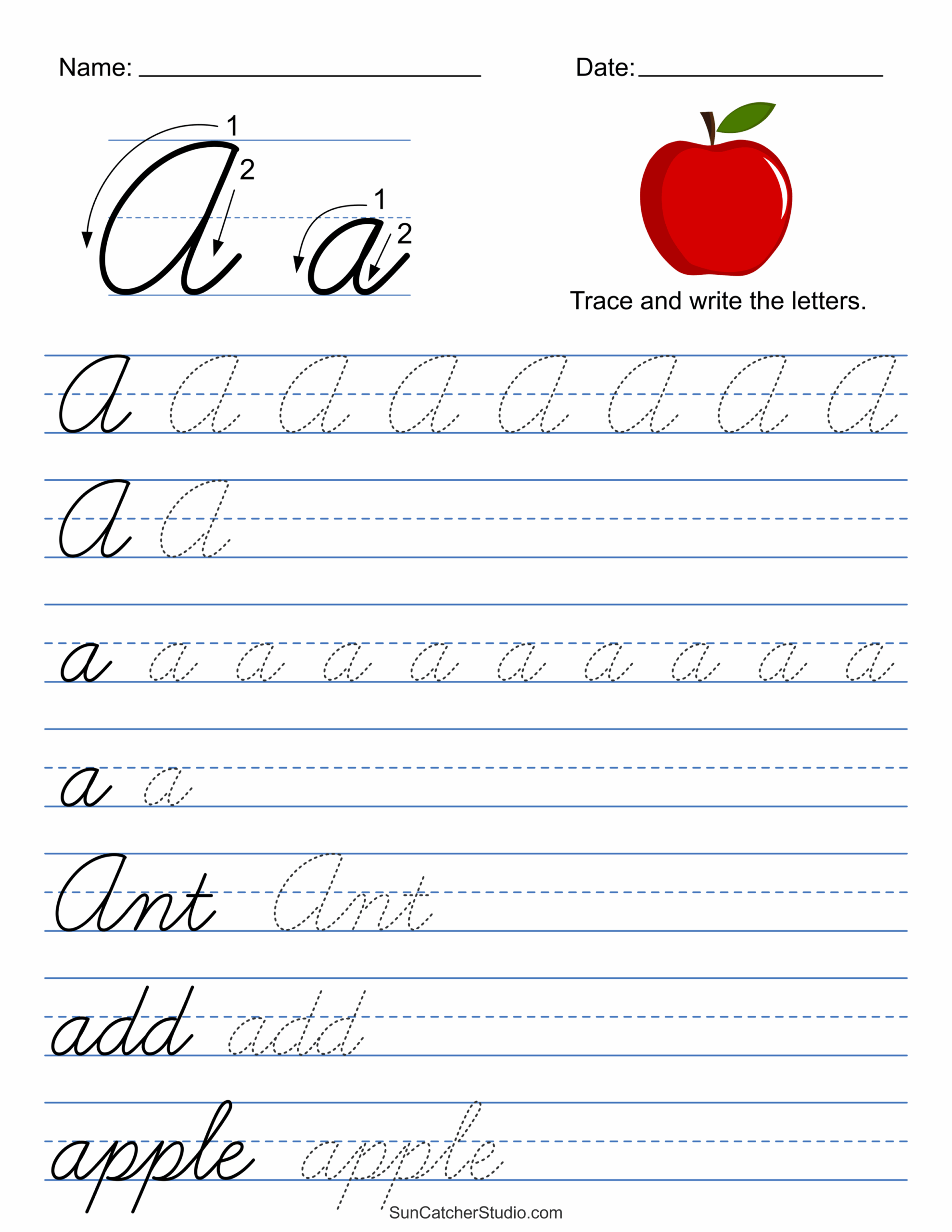 Cursive Writing Practice Sheets Printable Free