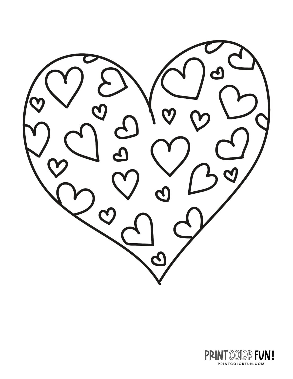 Printable Cute Heart Coloring Pages