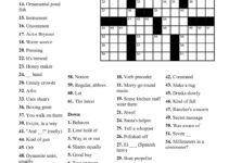 Easy Printable Crossword Puzzles For Adults Free