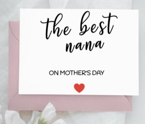 Printable Editable The Best Nana Mothers Day Card Mothers Day Card For