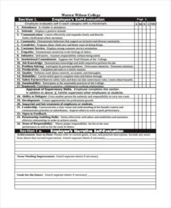 Printable Employee Self Evaluation Form Printable Free Templates