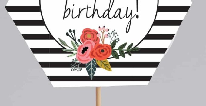 Free Printable Happy Birthday Cake Topper