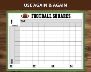 Printable Football Squares Game 100 Squares The Big Game Squares