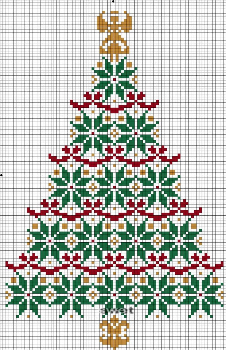 Printable Free Christmas Tree Cross Stitch Patterns Matthew J 