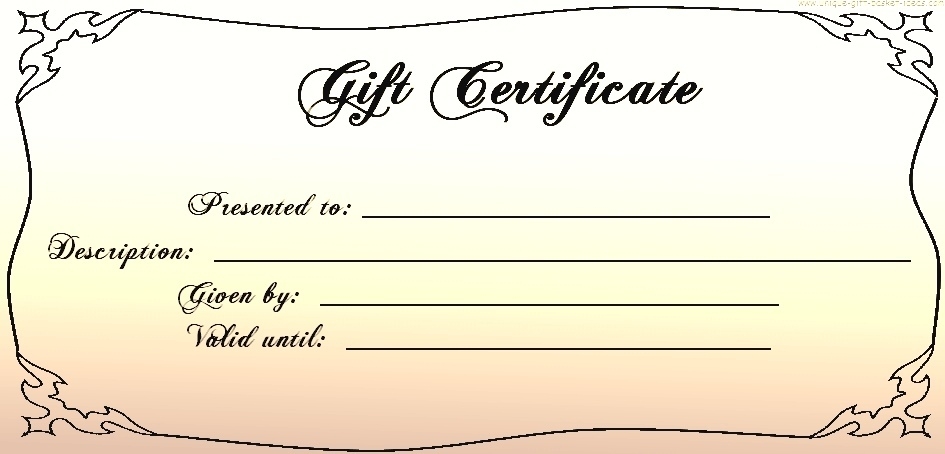 Printable Gift Certificates Templates
