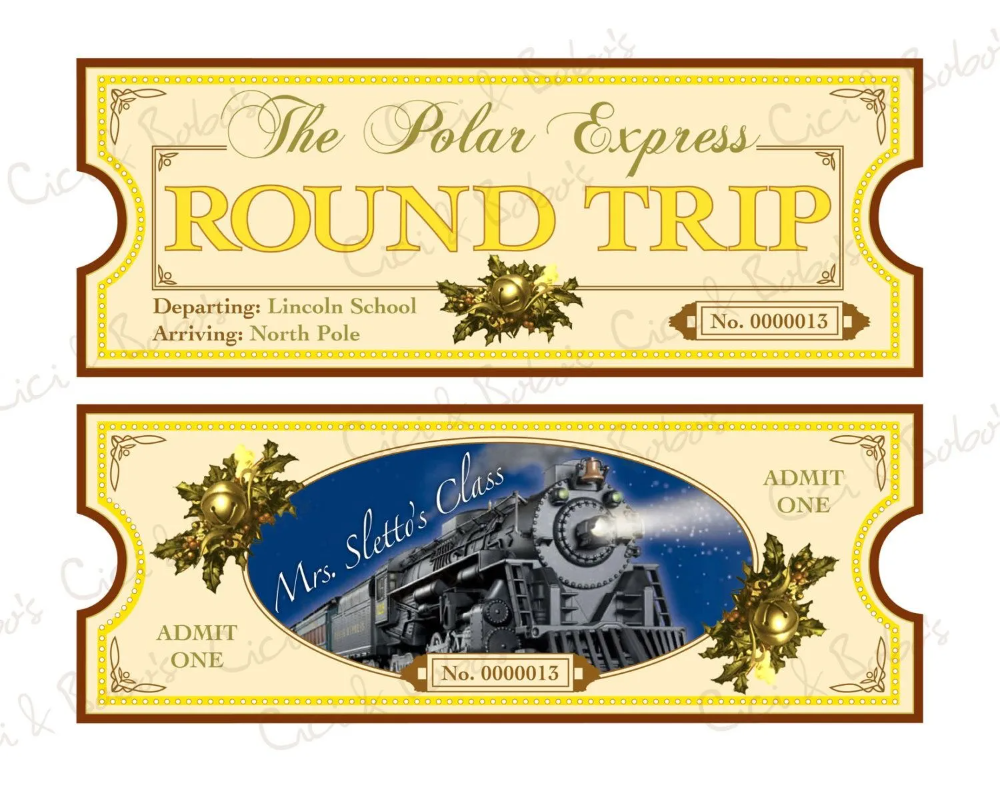 Printable Golden Ticket For Polar Express