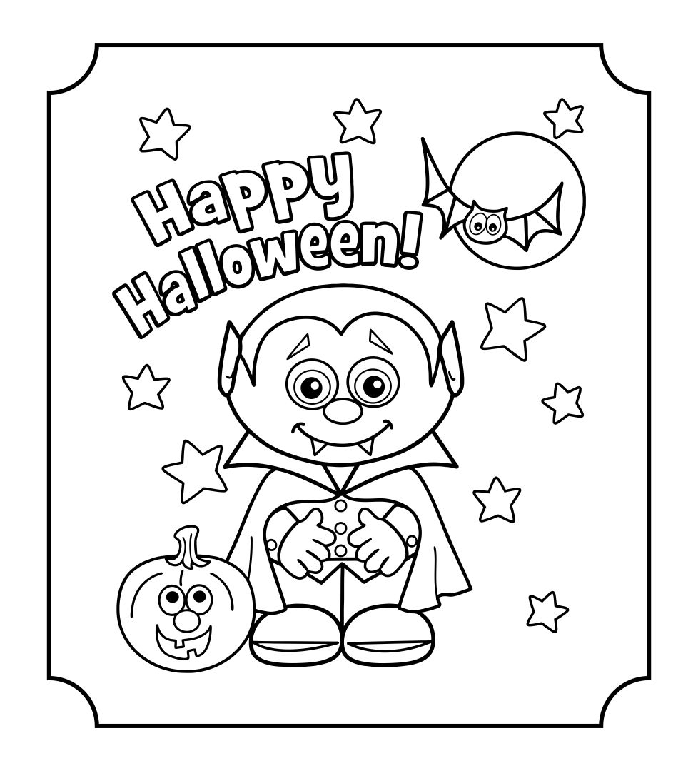 Printable Halloween Coloring Cards Coloring Pages
