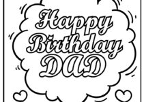 Free Printable Happy Birthday Dad Coloring Pages