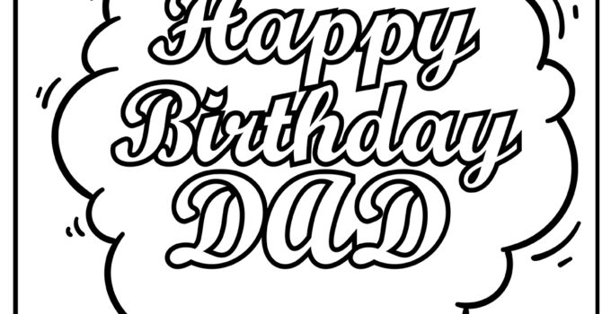 Free Printable Happy Birthday Dad Coloring Pages
