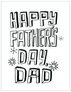 Printable Happy Fathers Day Coloring Pages