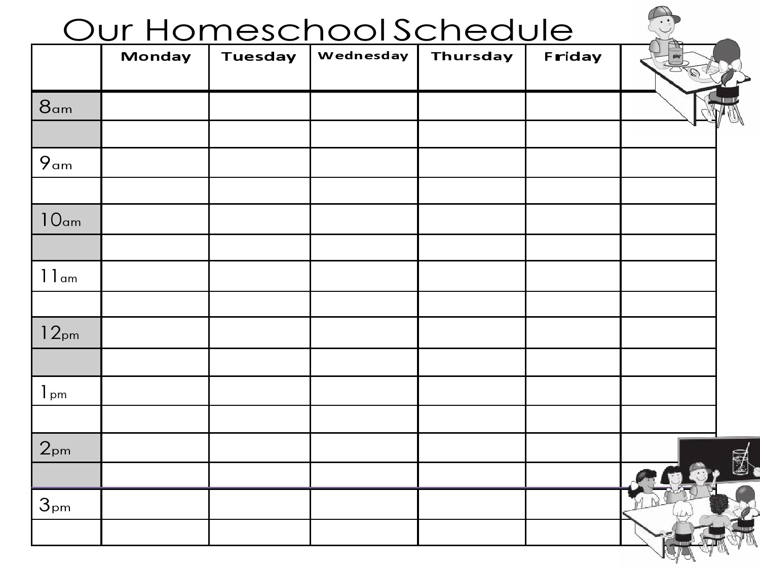 Printable Homeschool Daily Schedule Template Printable Templates