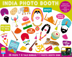 PRINTABLE India Photo Booth Props Bollywood Props India Party Props