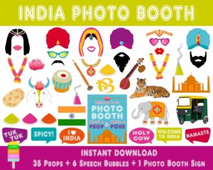 PRINTABLE India Photo Booth PropsBollywood Props India Party Etsy