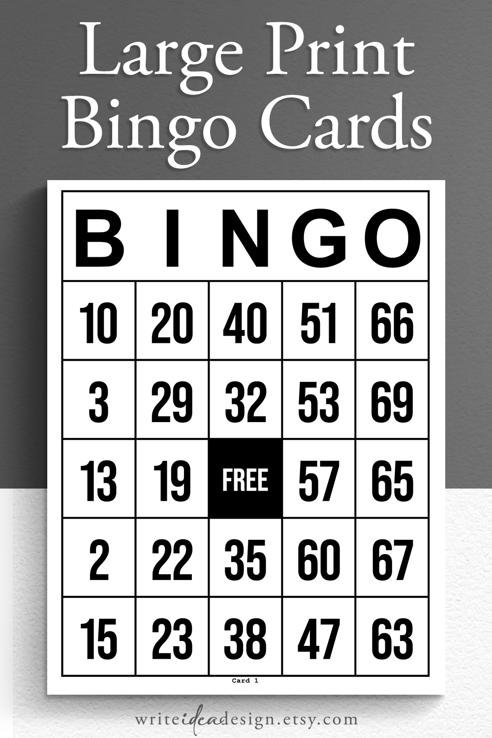 Free Printable Large Print Bingo Cards