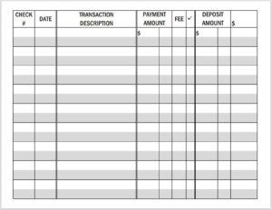 Printable LARGE PRINT Checkbook Register PDF File Prints Landscape On