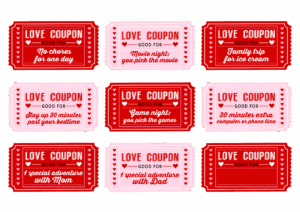 Printable Love Coupons For Him Template
