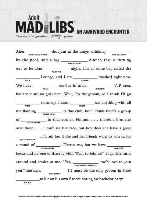 Printable Mad Libs For Adults