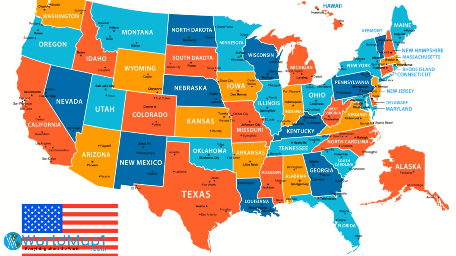 Free Printable Us Map With State Names