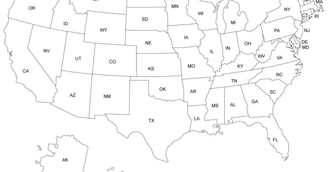 Free Printable Us Map With State Names