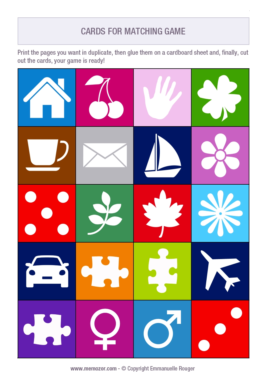 Printable Matching Game Symbols Print And Cut Out The Cards Memozor