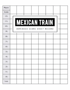 Printable Mexican Train Score Sheet 15