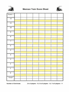 Printable Mexican Train Score Sheet Printable Word Searches