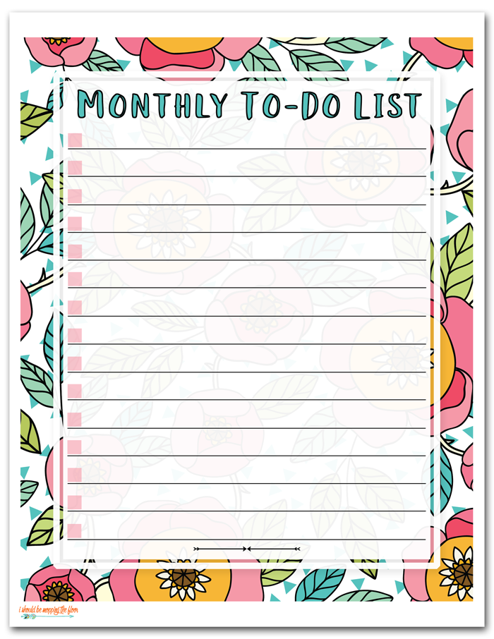 Printable Monthly To Do List Template Riset