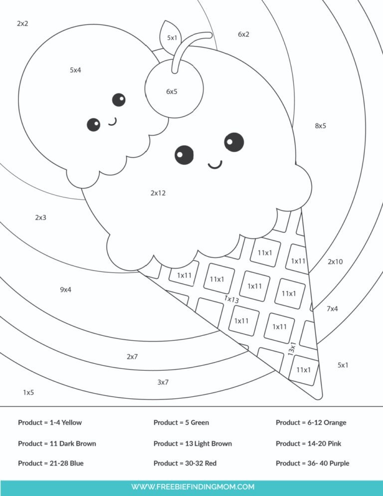 Printable Multiplication Color By Number Worksheets PDF Downloads 