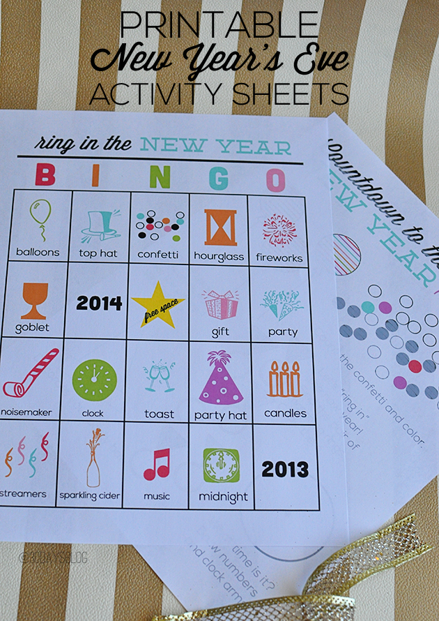 Printable New Years Eve Activity Sheets For Kids
