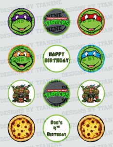 Printable Ninja Turtle Cupcake Toppers