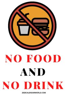 Printable No Food Or Drink Sign