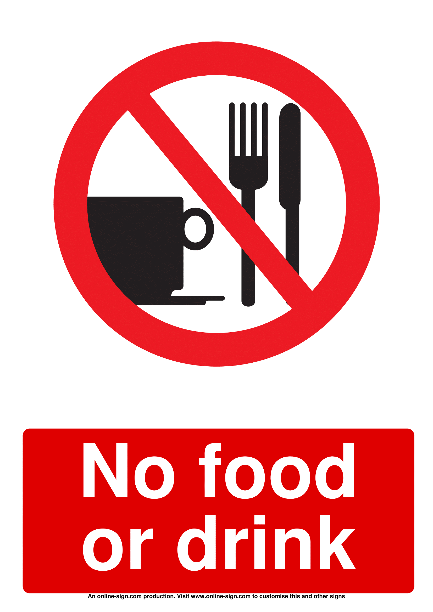 Printable No Food Or Drink Sign Printable Word Searches