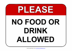 Printable No Food Or Drink Sign Printable Word Searches