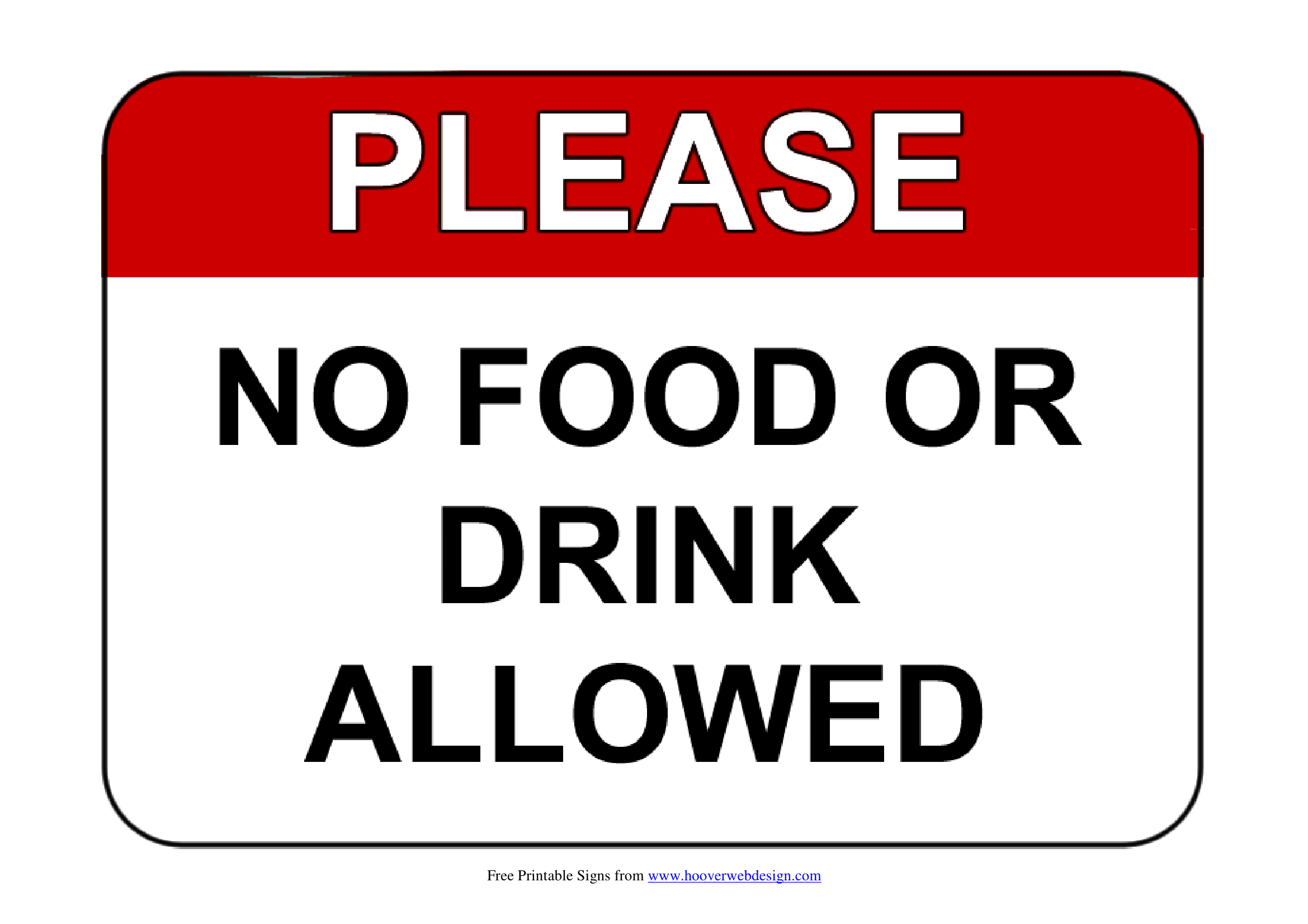 Printable No Food Or Drink Sign Printable Word Searches