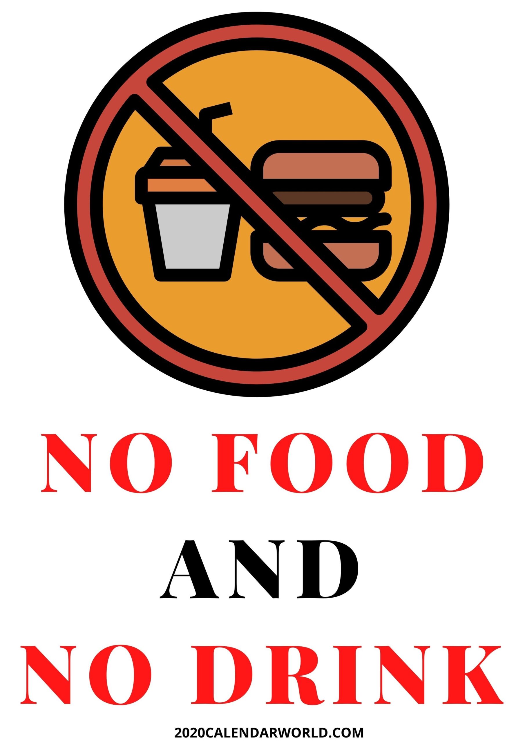 No Food Or Drink Sign Free Printable