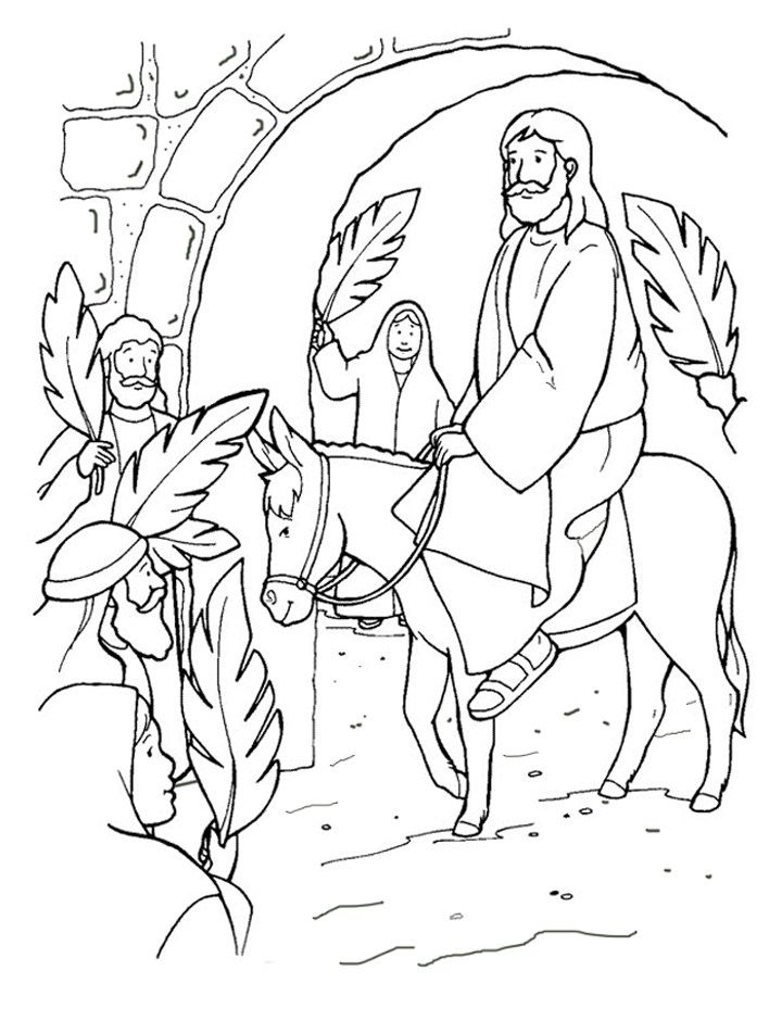 Printable Palm Sunday Coloring Page