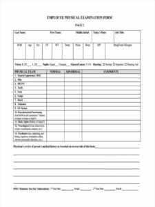 Printable Physical Form For Work NewFreePrintable