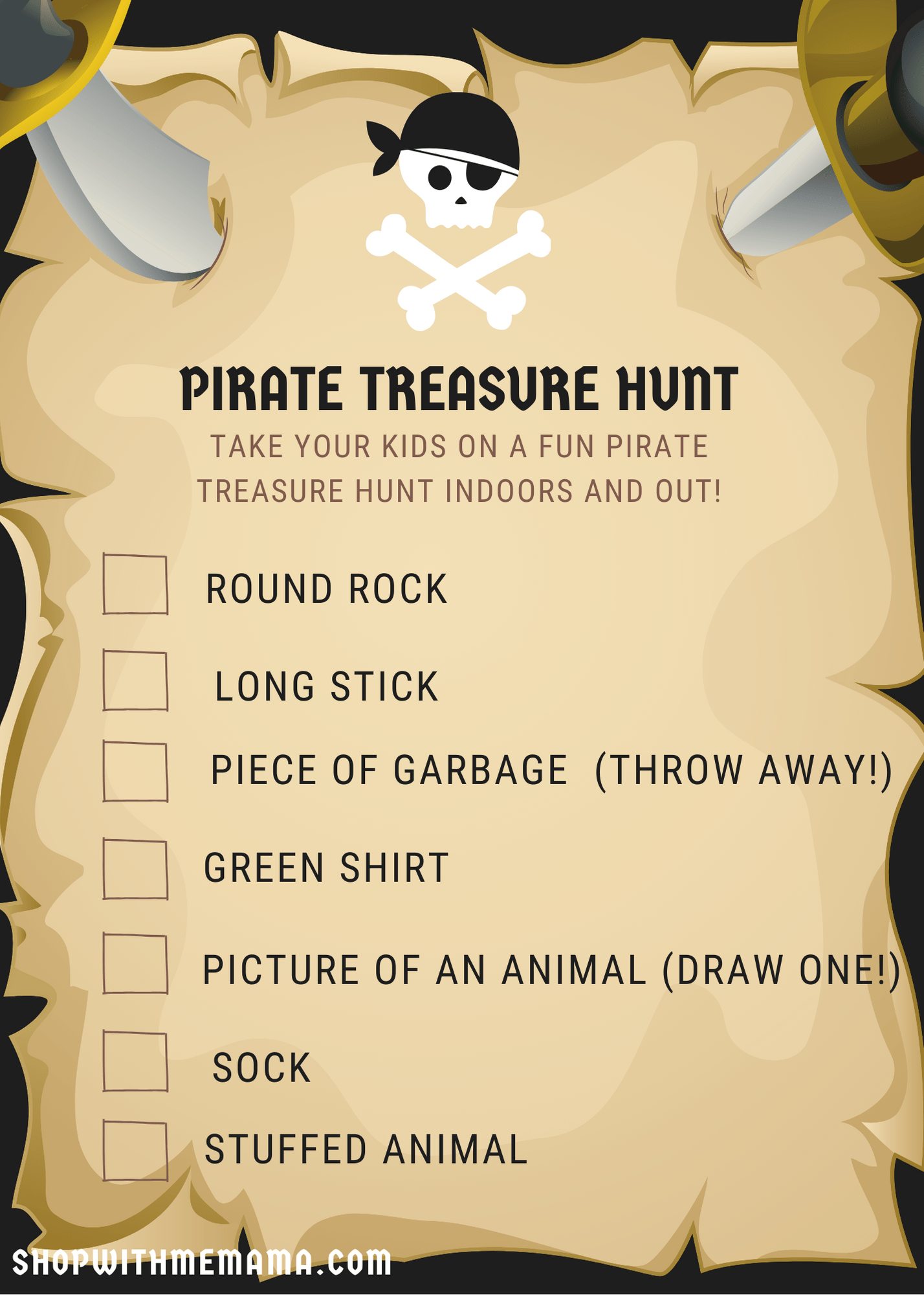Printable Pirate Treasure Hunt Clues