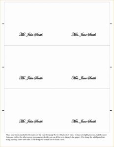 Printable Place Card Template Word